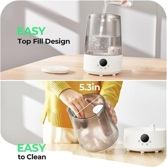 Small Humidifiers for Baby Bedroom Home, Cool Mist Top-Fill 3L 32H, Quiet 23dB - Picture 7 of 7